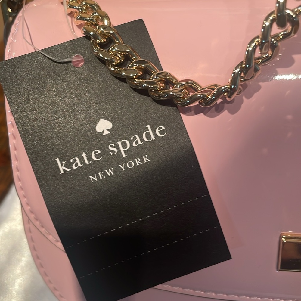 NWT Kate Spade Krista Pink Patent Fabric Crossbody MSRP $349 - Picture 4 of 11